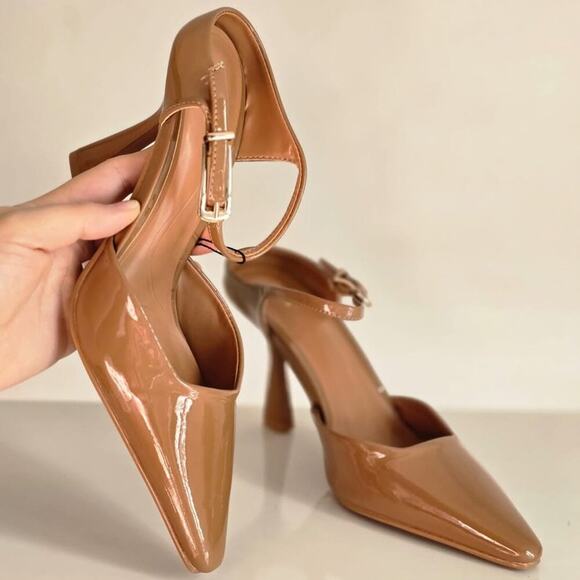 ZARA Faux Patent Leather Heels NWT LAST ONE!!! - Picture 5 of 16